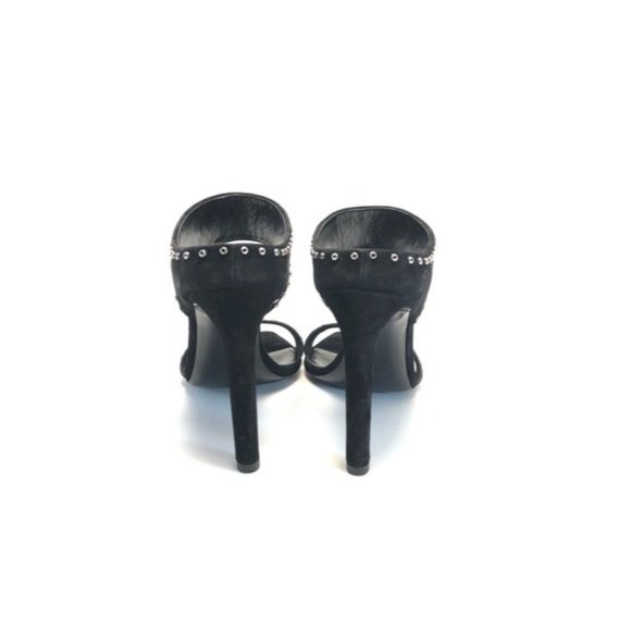 SAINT LAURENT Black Embellished Suede Sandals Mules  Size EU:36 - Picture 7 of 11
